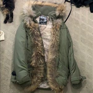 Maison gilfy fur trim parka jacket